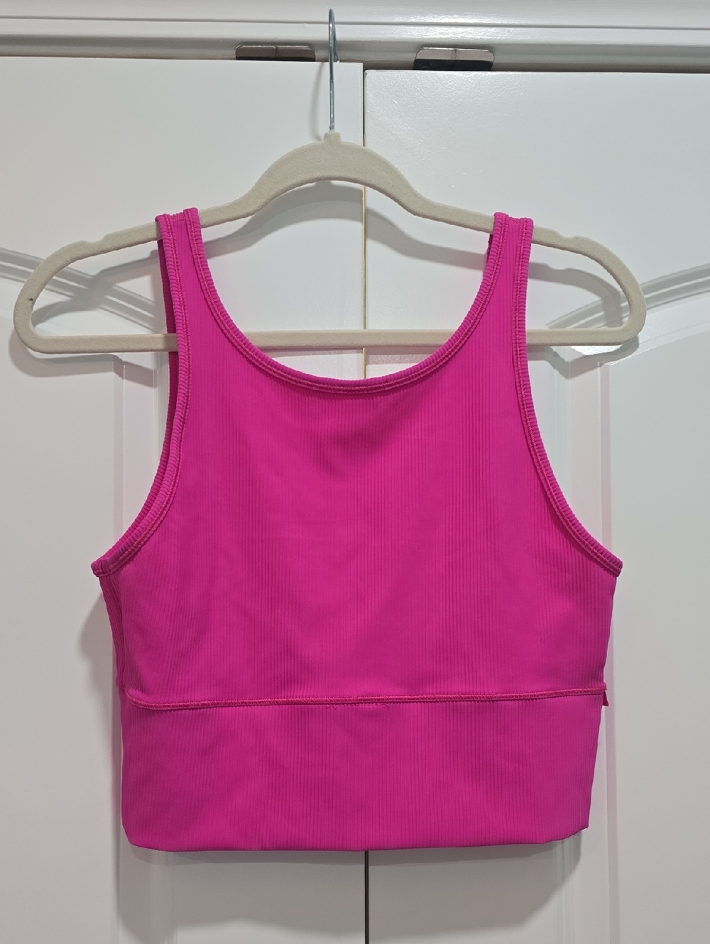 Lululemon Reversible Hot Pink Ribbed Cropped Tank Top